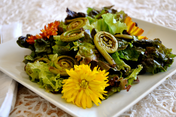 Spring Salad with Fiddleheads pic