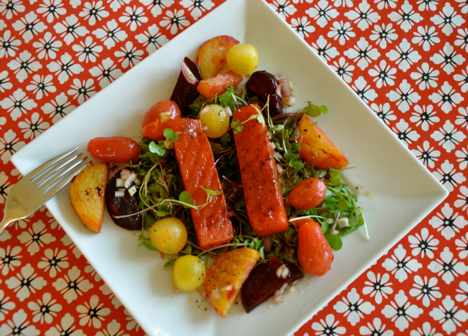 Grilled Watermelon Salad with Beets & Tomatoes