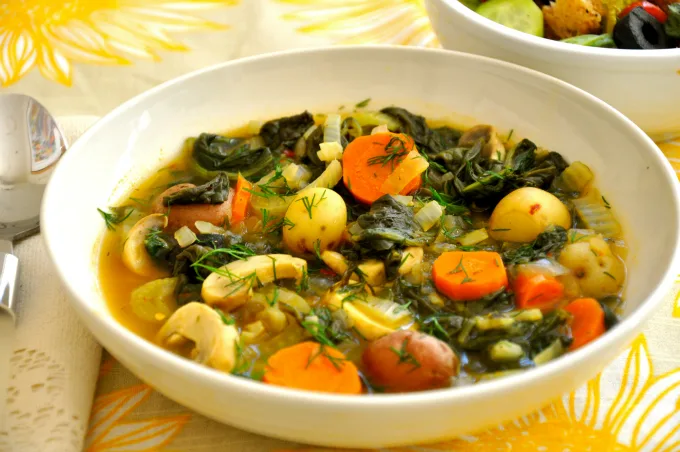 Braised Greens and Potatoes with Fennel
