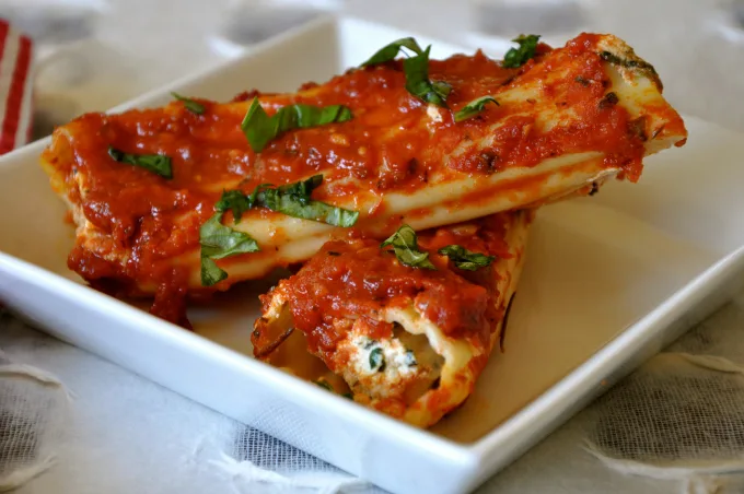 Vegan Manicotti with Spinach Ricotta