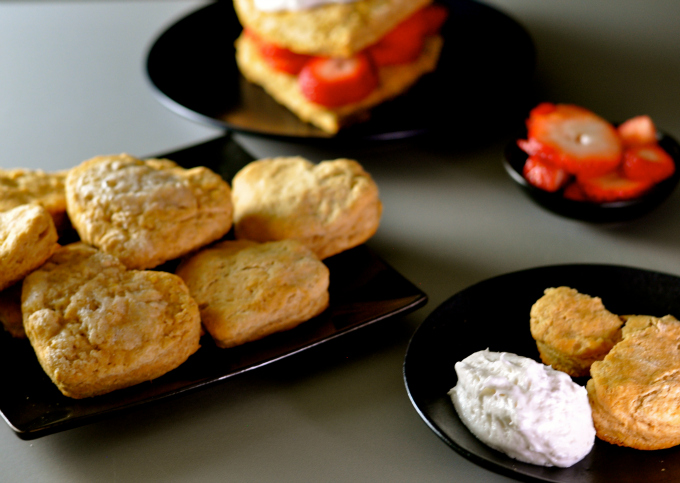 Easy lemon scones with strawberries and coconut whip #vegan #plantbased ordinaryvegan.net