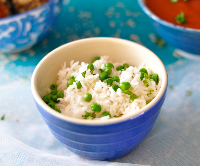 Serve your vegan meatballs over basmati rice flavored with fresh peas and mint. (#vegan) ordinaryvegan.net