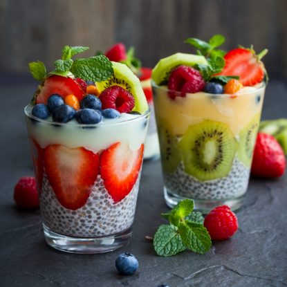 Vegan Chia Pudding Bowl Sensation with Non-Dairy Yogurt