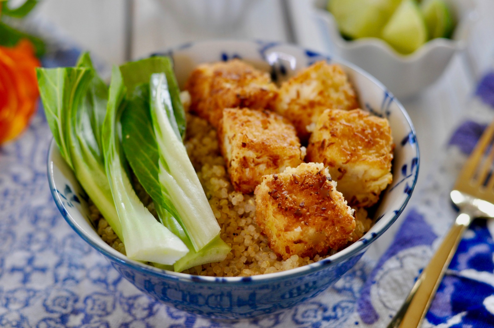 Easy Baked Tofu with Gluten-Free Coconut Panko Breadcrumb Crust