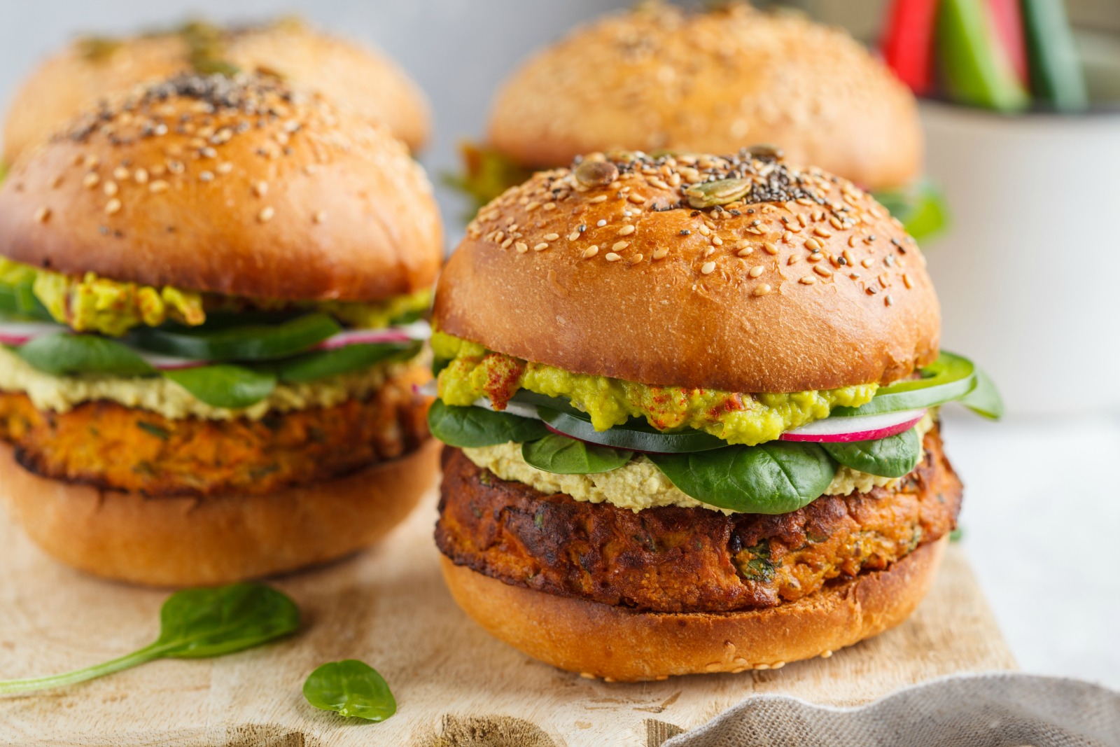 Vegan Sweet Potato Burger with Chickpeas & Spinach