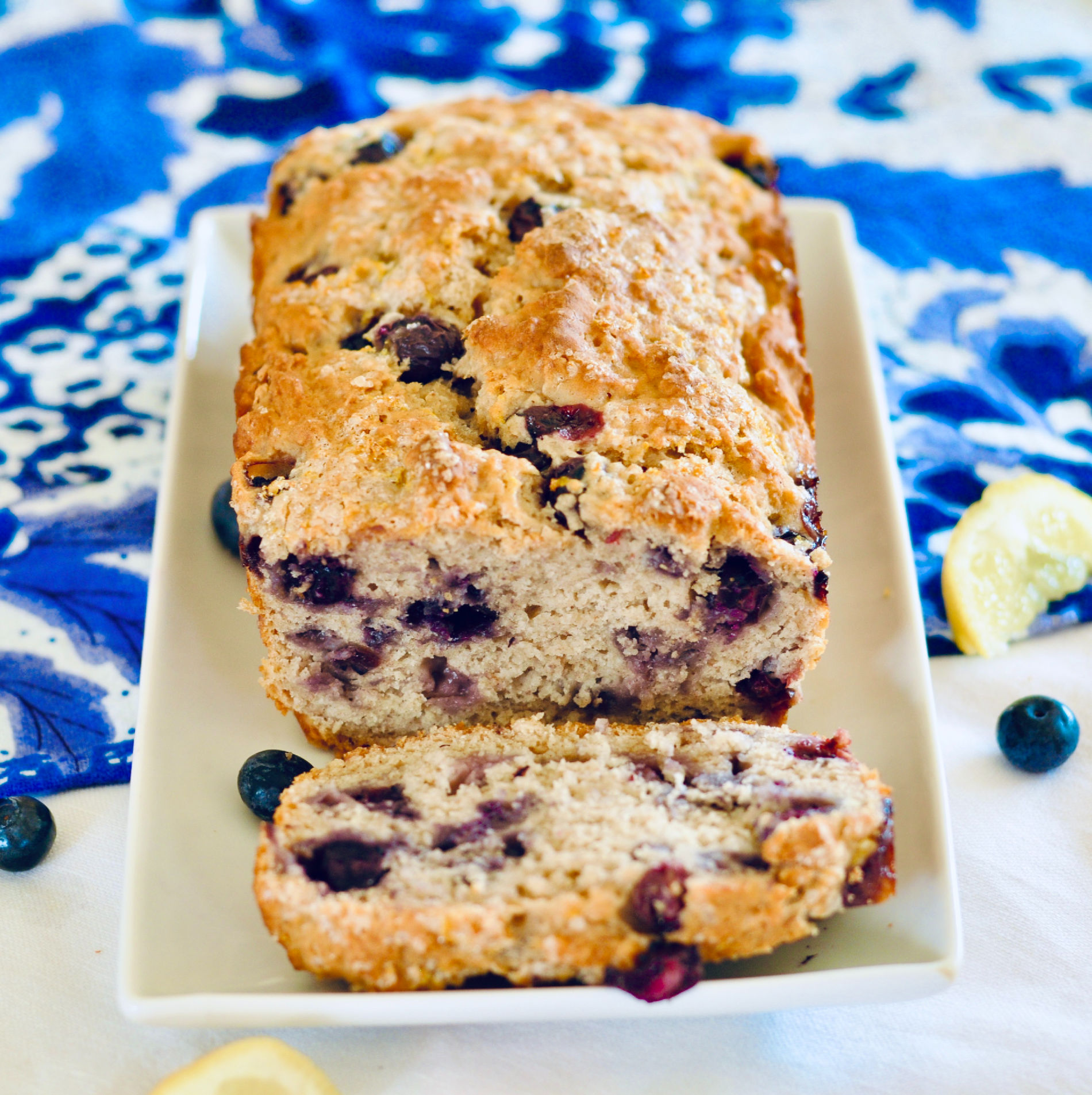 Vegan Blueberry Banana Bread with Lemony Buttermilk