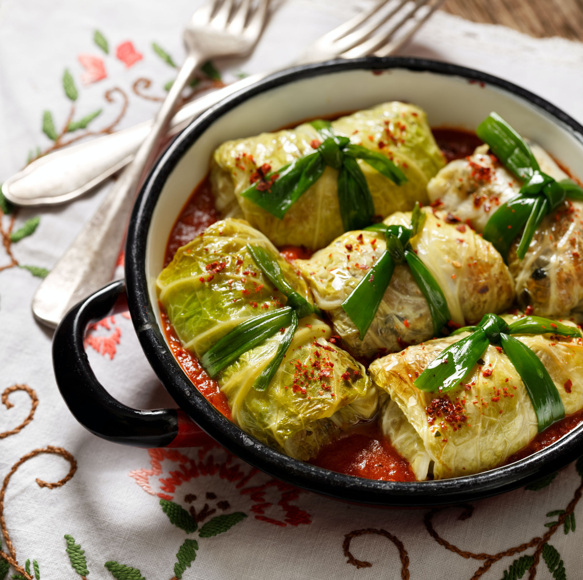 Vegan Stuffed Cabbage Rolls with Brown Rice and Nuts