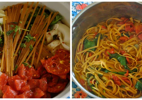 One-Pot Tomato Basil Spinach Pasta